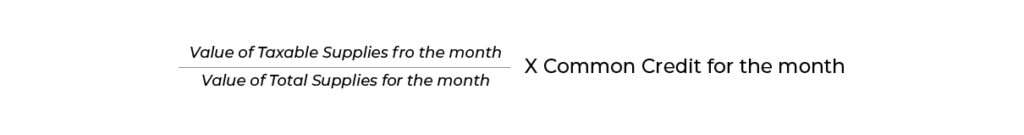 Common Credit Rules under GST